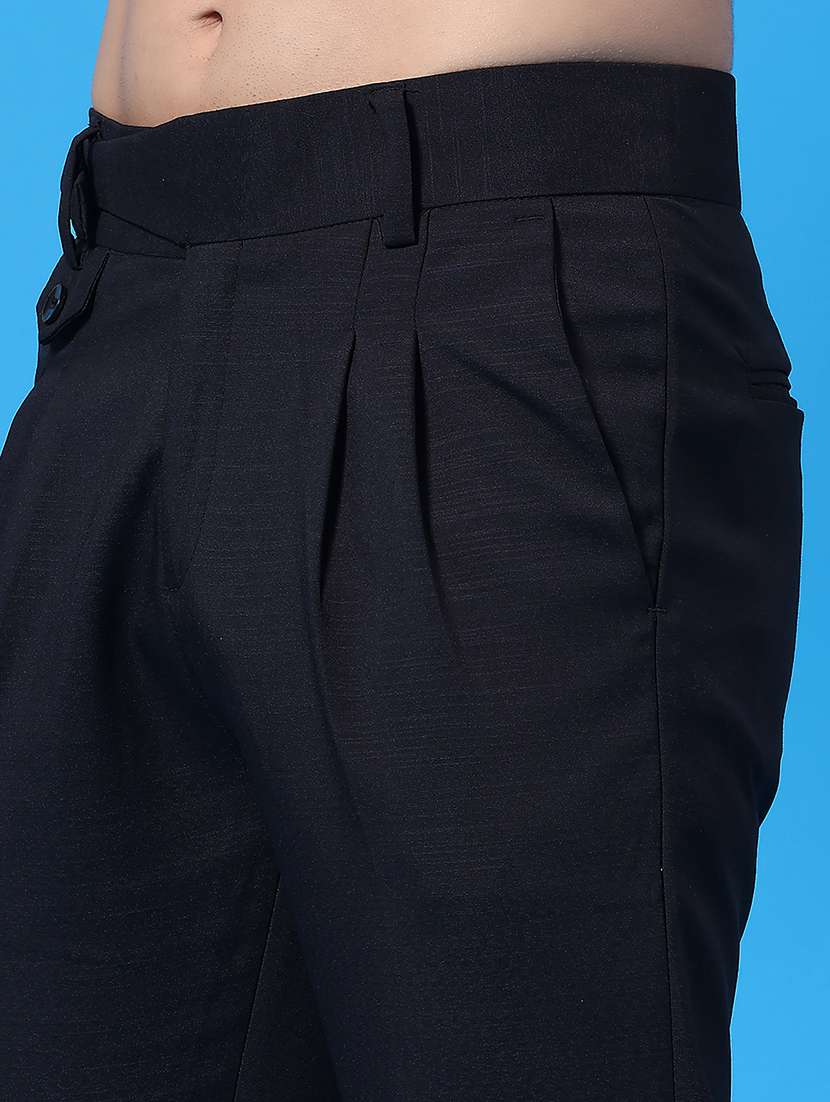 black cotton pleated trousers formal - 22217239 -  Standard Image - 1