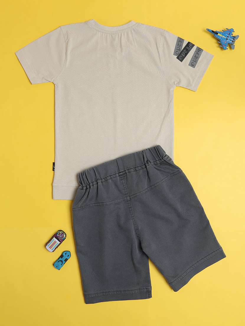 boys printed t-shirt & shorts co-ords set - 22217245 -  Standard Image - 1