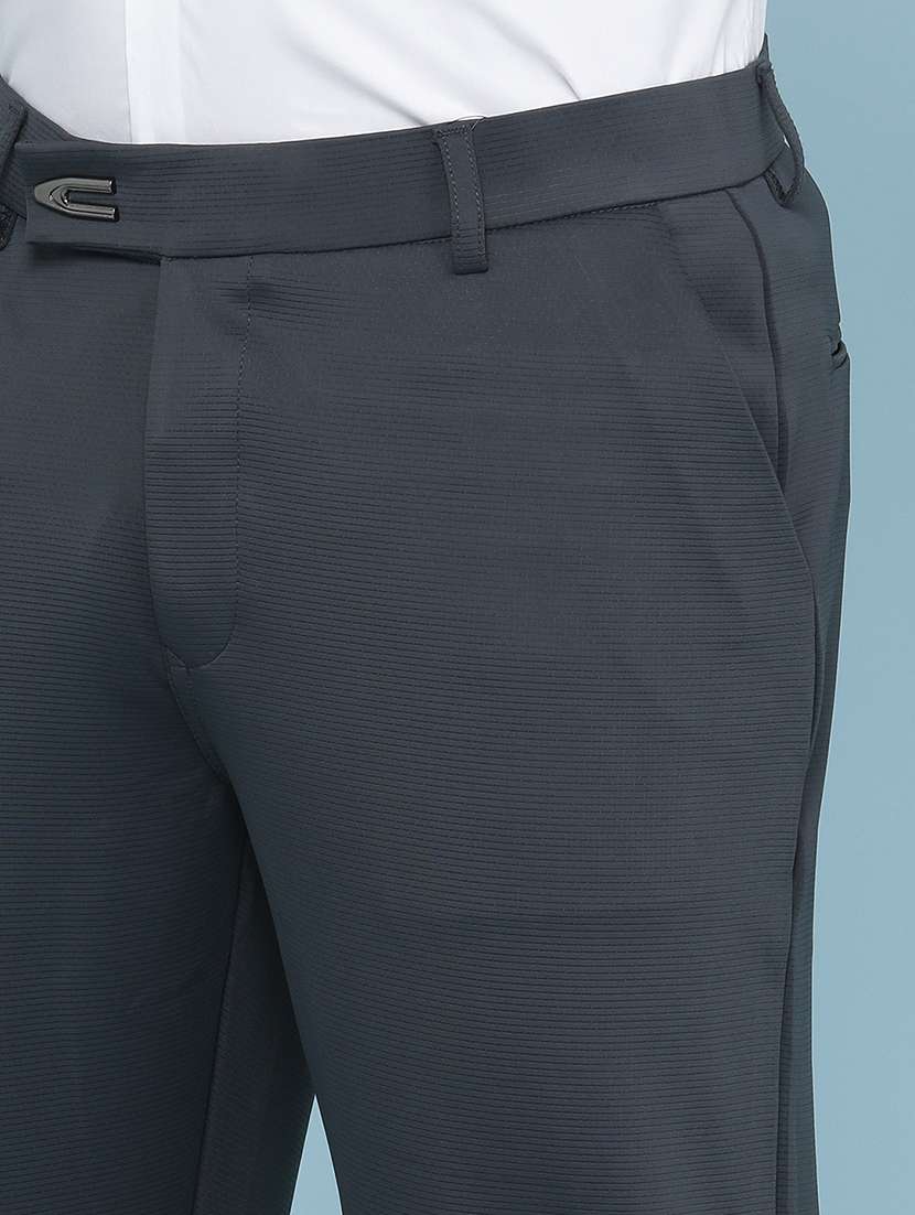 Men Solid Mid Rise Regular Fit Formal Trouser - 22217285 -  Standard Image - 1