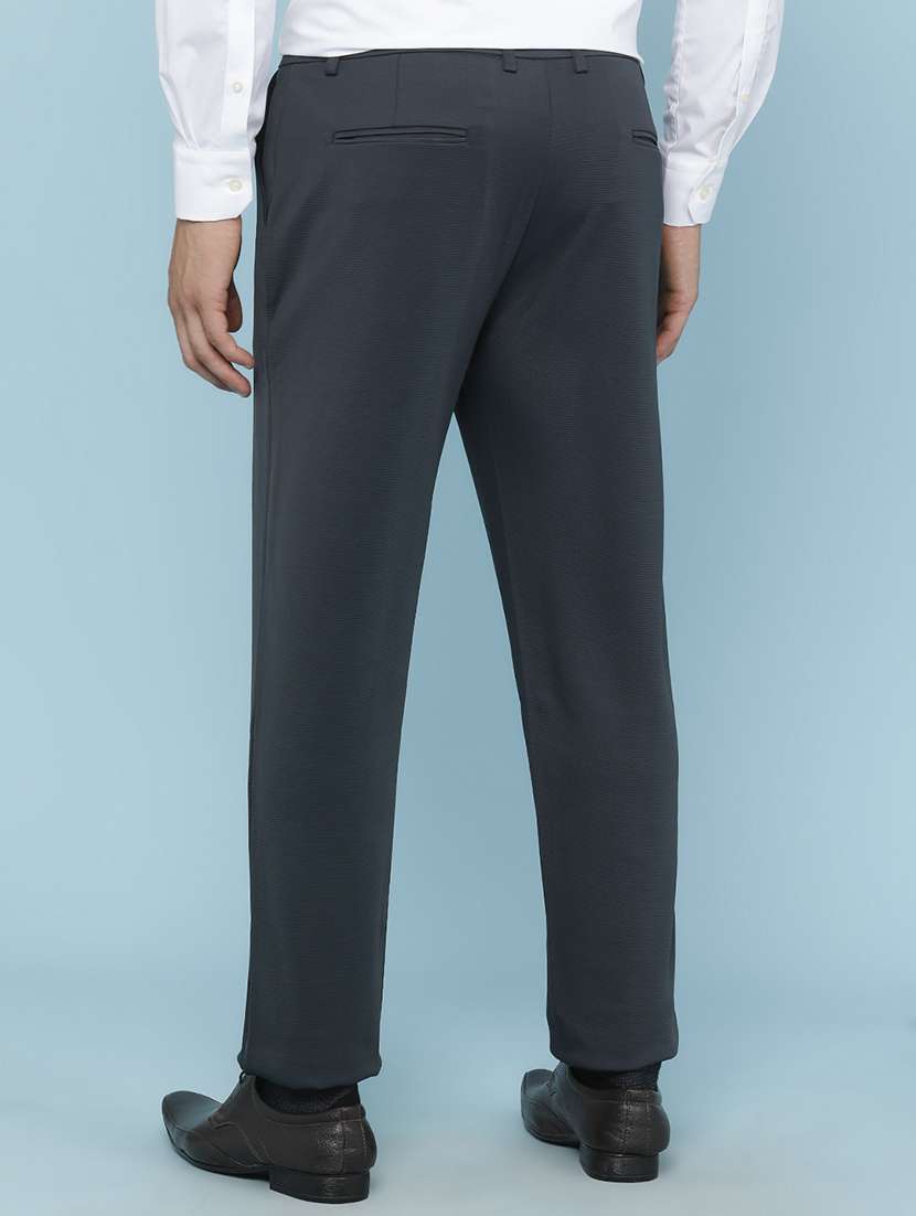 Men Solid Mid Rise Regular Fit Formal Trouser - 22217285 -  Standard Image - 4