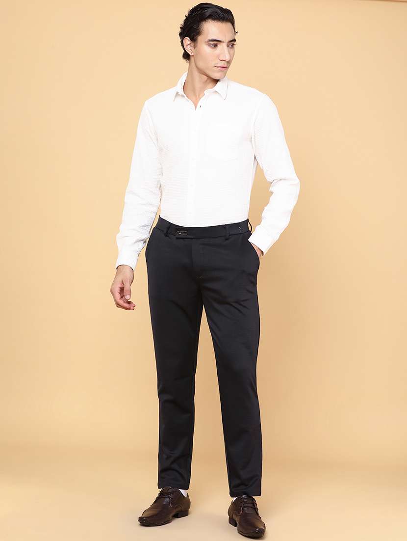 men black cotton chinos casual trouser - 22217286 -  Standard Image - 4
