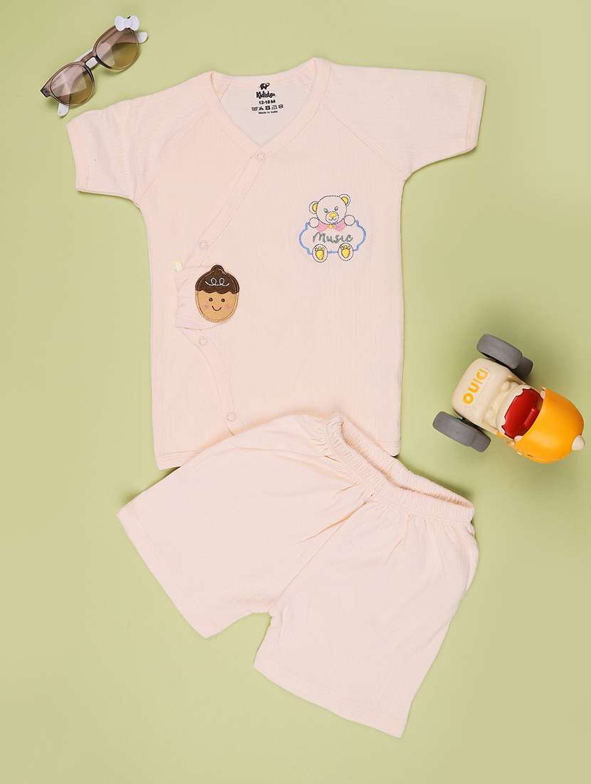 kids embroidered short sleeves shirt and shorts set - 22217308 -  Standard Image - 1
