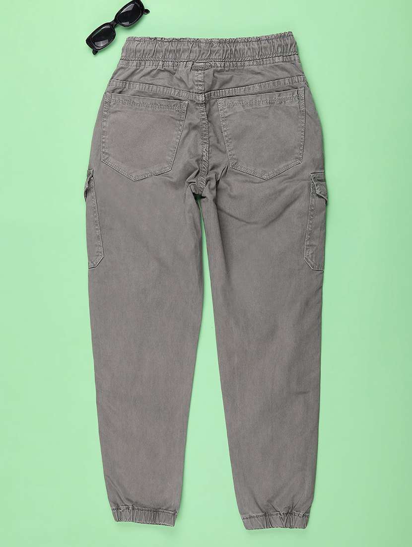 boys solid mid rise cargo jogger - 22217338 -  Standard Image - 1