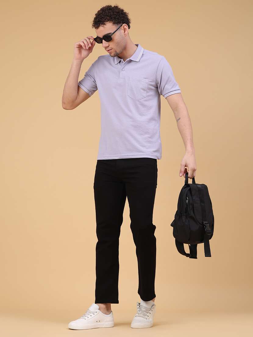 men solid short sleeve regular fit polo t-shirt - 22217340 -  Standard Image - 4
