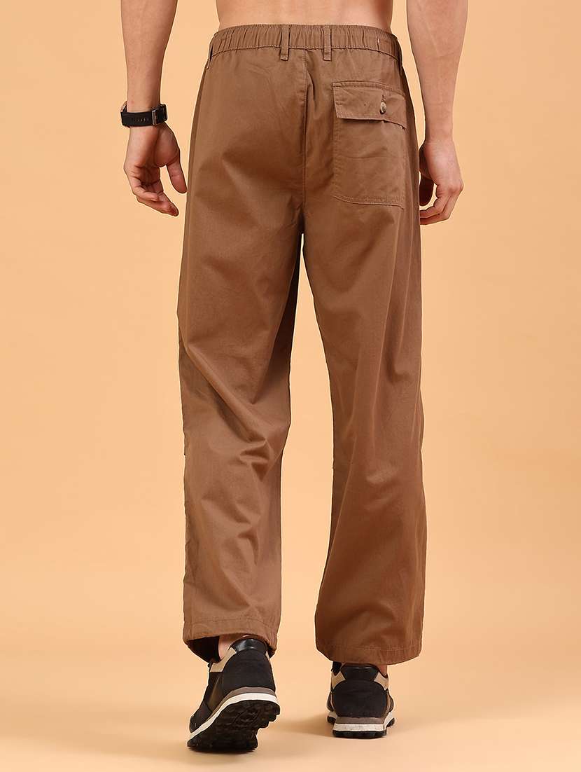 men solid mid rise parachute casual trouser - 22217387 -  Standard Image - 4