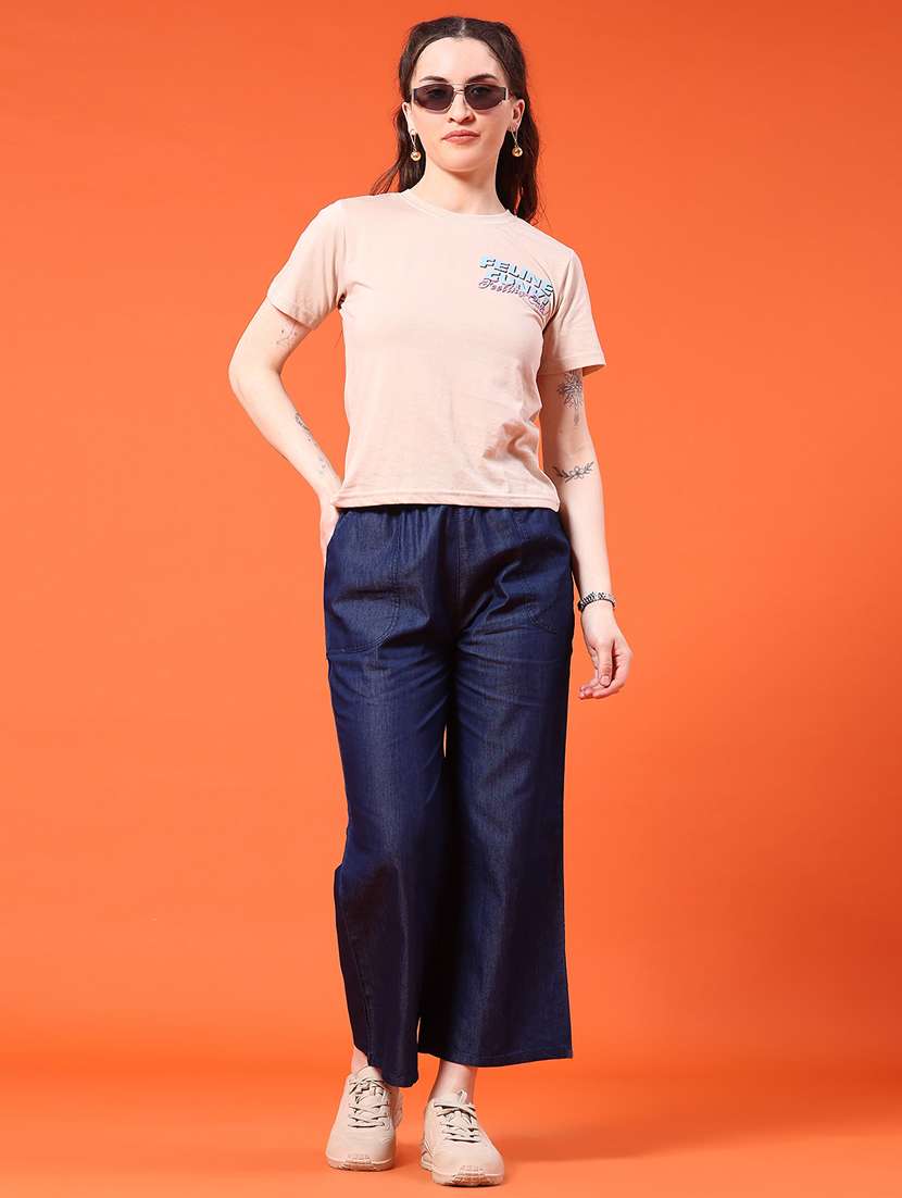 women beige cotton regular t-shirt - 22217395 -  Standard Image - 4