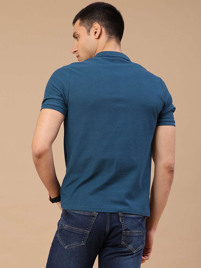 men self design short sleeve slim fit polo t-shirt - 22217430 -  Standard Image - 4