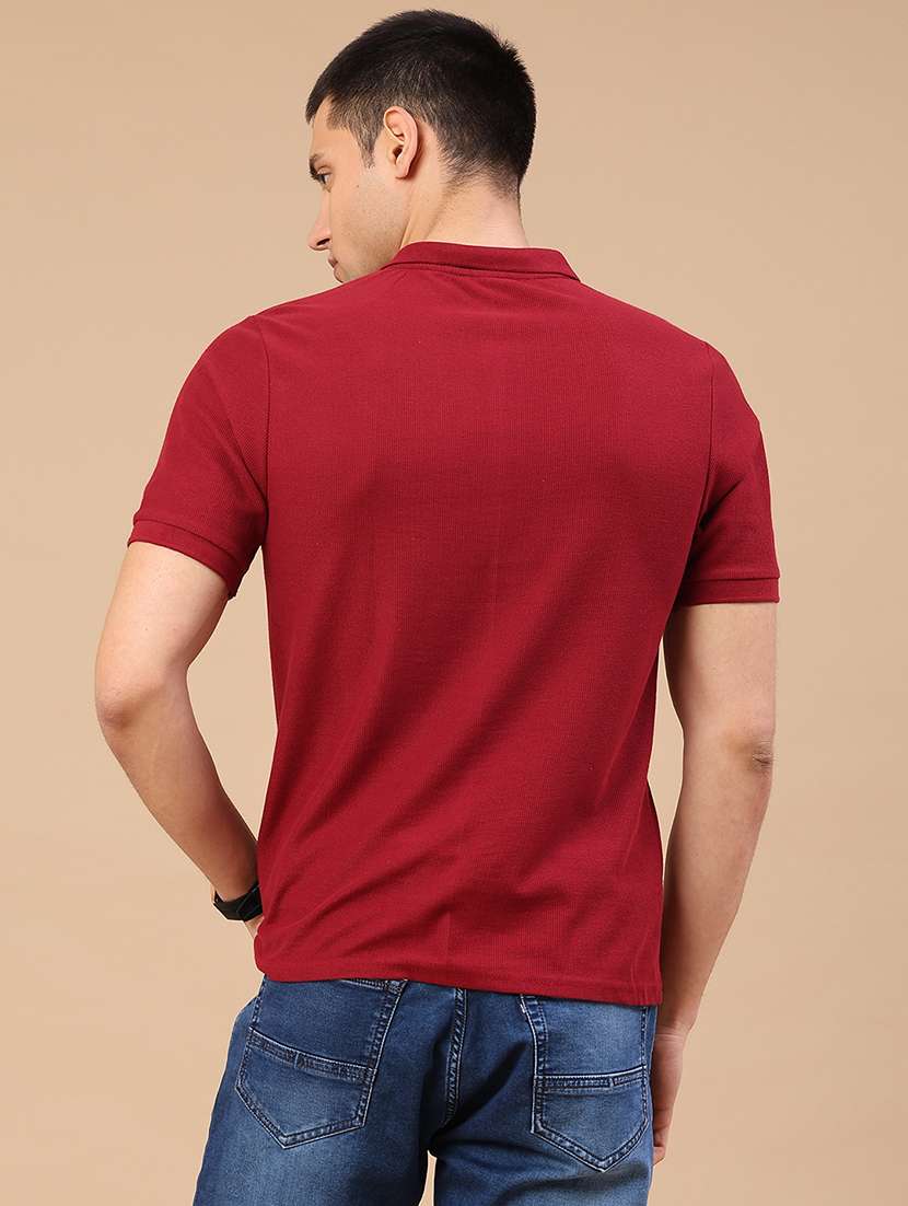 men self design short sleeve slim fit polo t-shirt - 22217431 -  Standard Image - 4