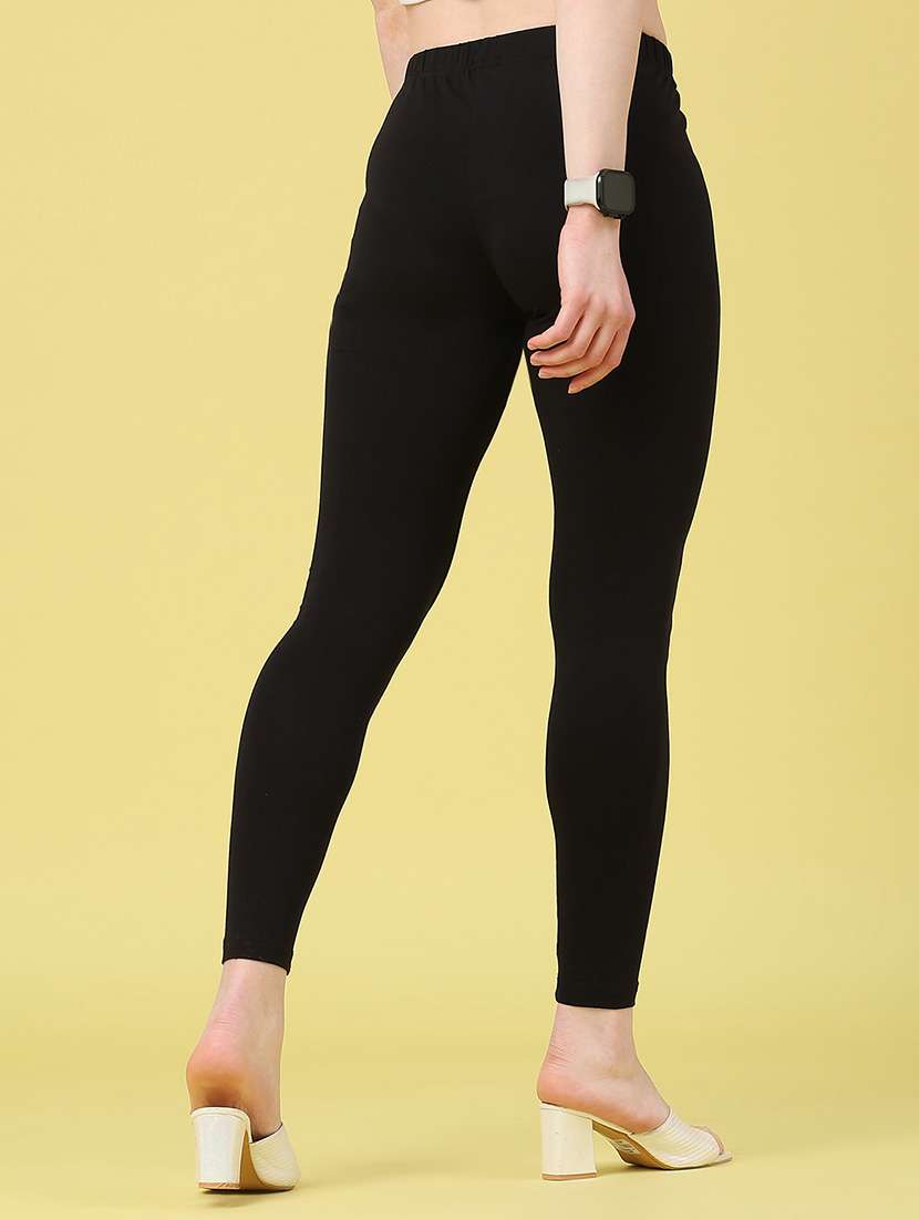 women solid mid rise legging - 22217445 -  Standard Image - 4
