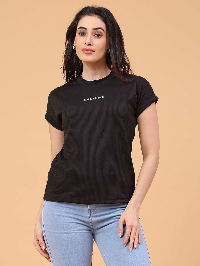 women solid short sleeve t-shirt - 22217455 -  Standard Image - 1