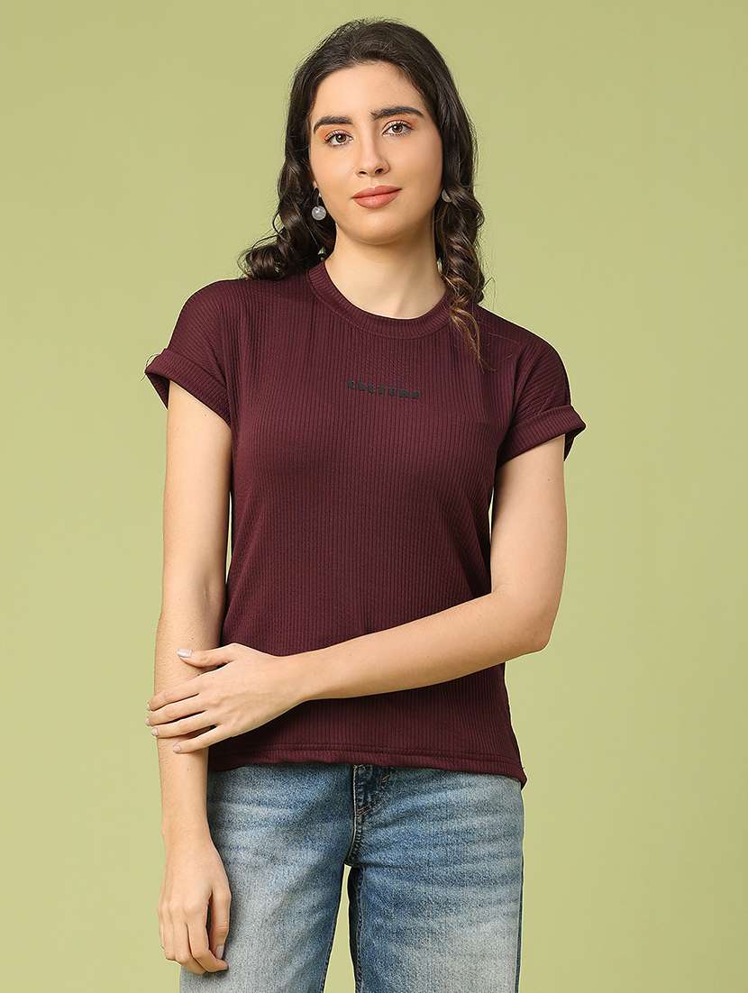 women solid short sleeve t-shirt - 22217456 -  Standard Image - 1