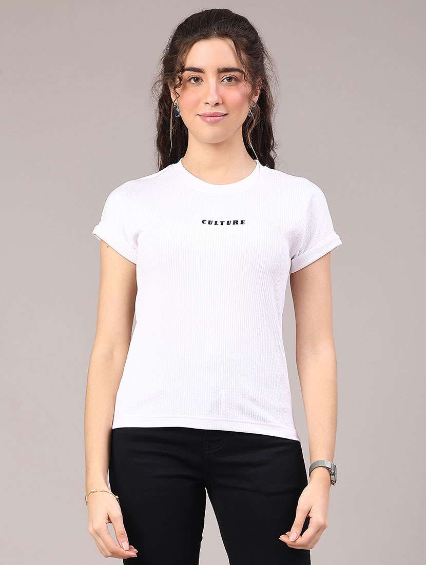 women solid short sleeve t-shirt