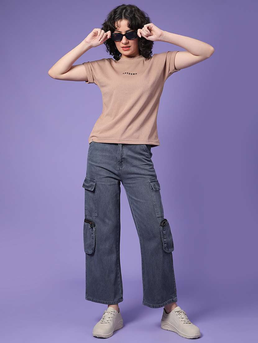 women solid short sleeve t-shirt - 22217458 -  Standard Image - 4