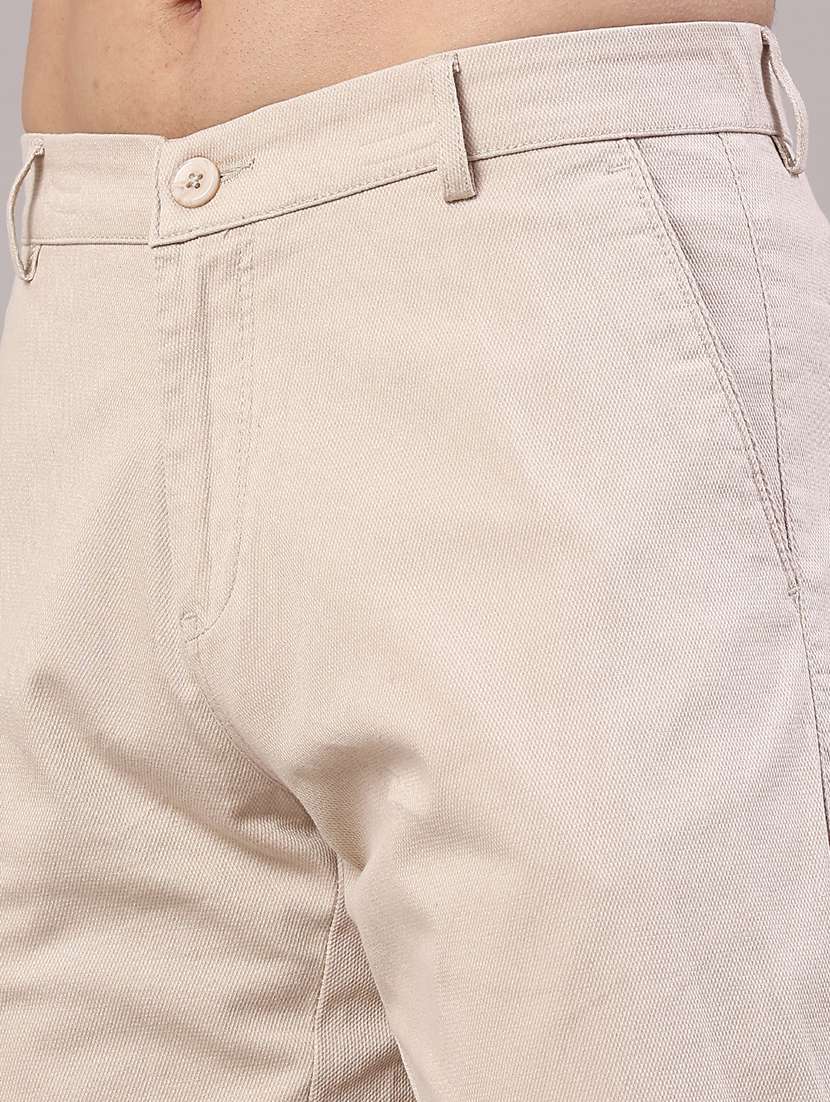 Men Solid Mid Rise Chinos Casual Trouser - 22217500 -  Standard Image - 1