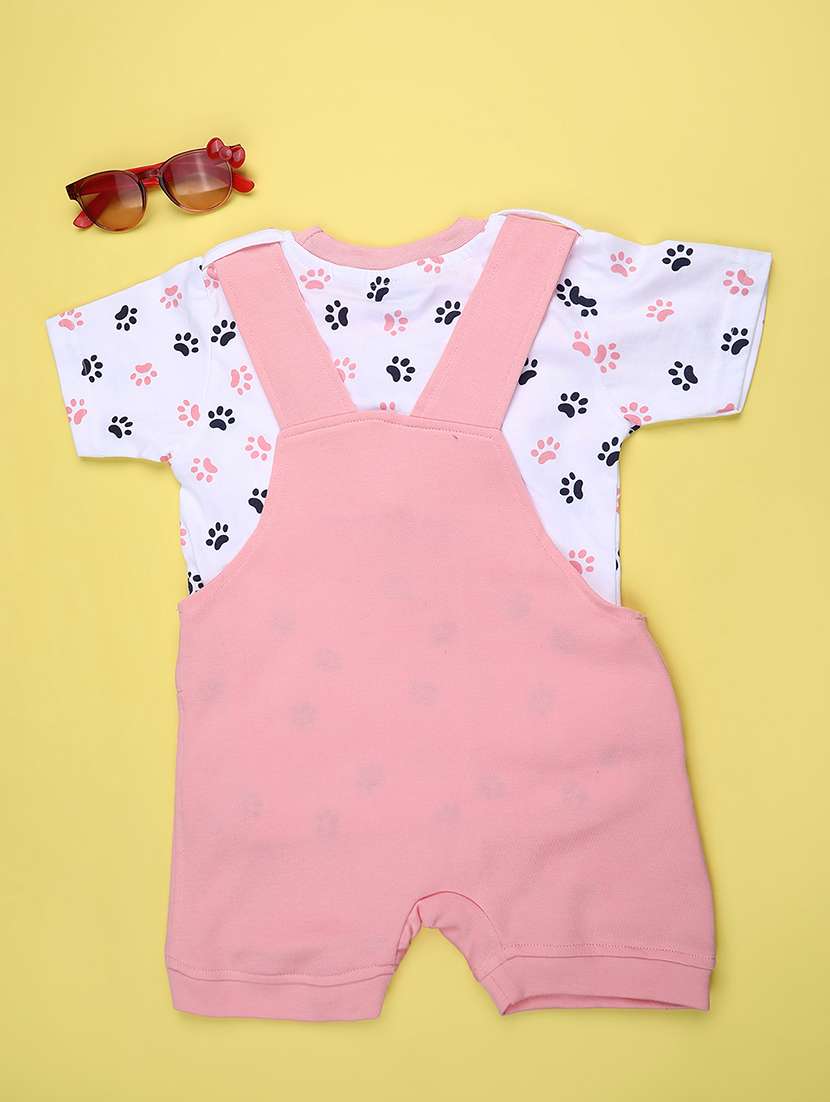 kids printed t-shirt with dungree set - 22217501 -  Standard Image - 1