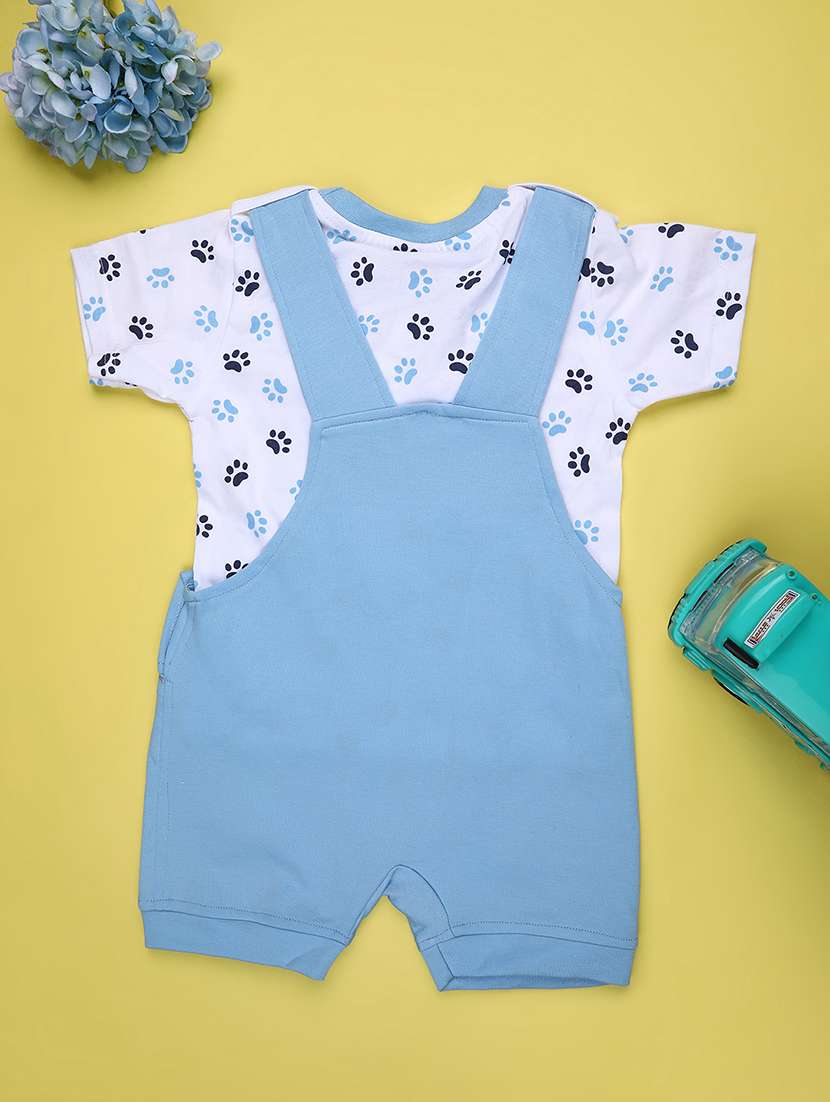 kids printed t-shirt with dungree set - 22217502 -  Standard Image - 1
