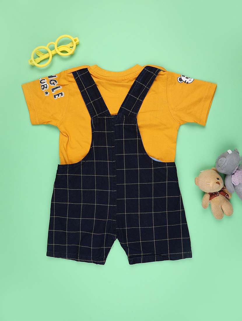 boys self design short sleeve dungaree - 22217506 -  Standard Image - 1