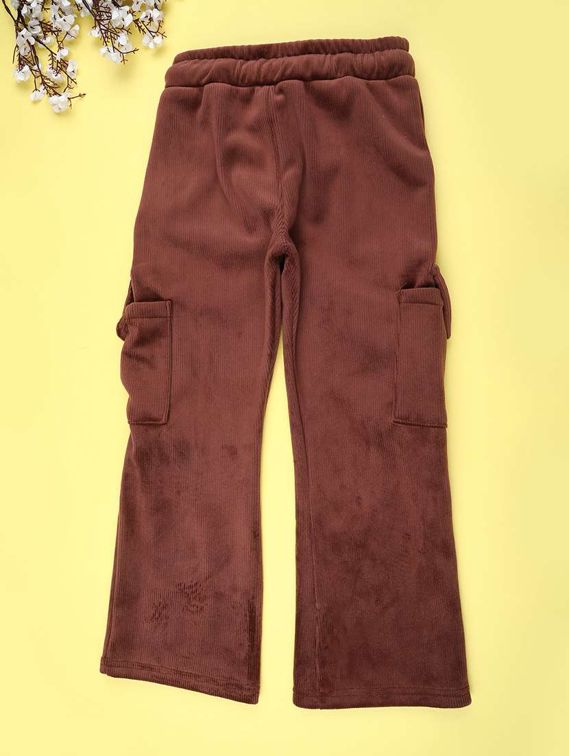 girls solid mid rise winterwear cargo - 22217518 -  Standard Image - 1