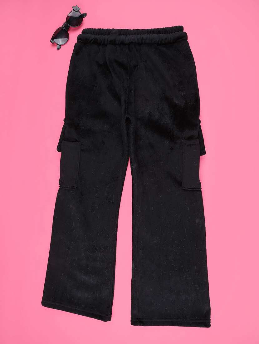 girls solid mid rise winterwear cargo - 22217521 -  Standard Image - 1