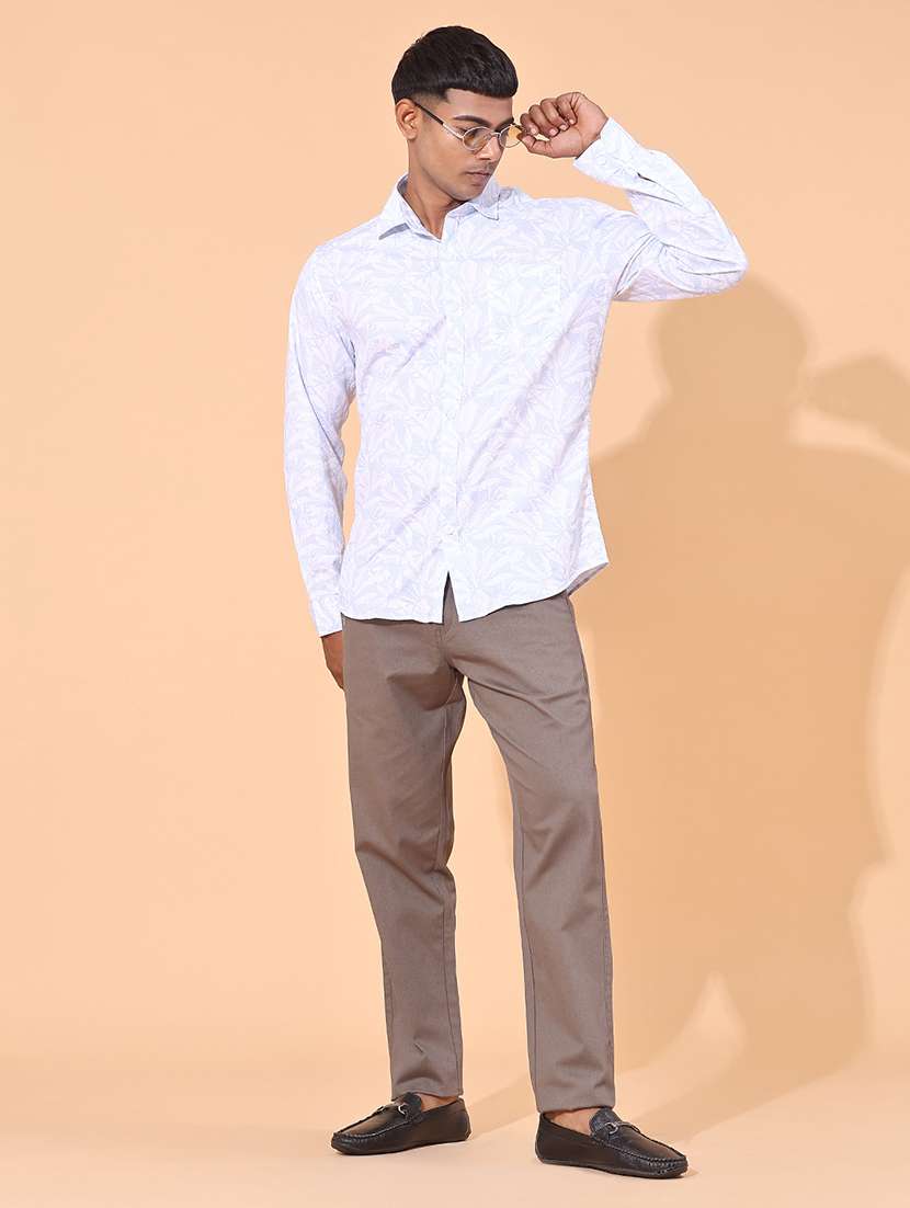 men grey cotton chinos casual trouser - 22217532 -  Standard Image - 4