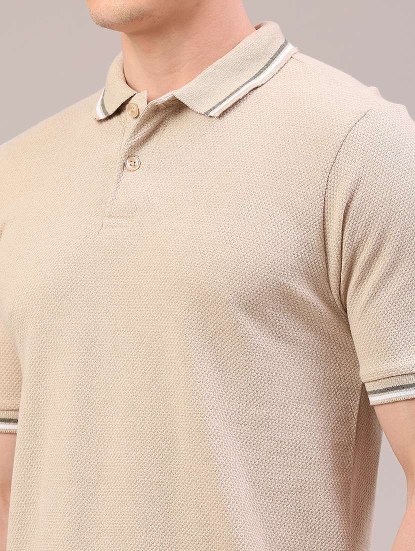 men self design short sleeve slim fit polo t-shirt - 22217577 -  Standard Image - 4