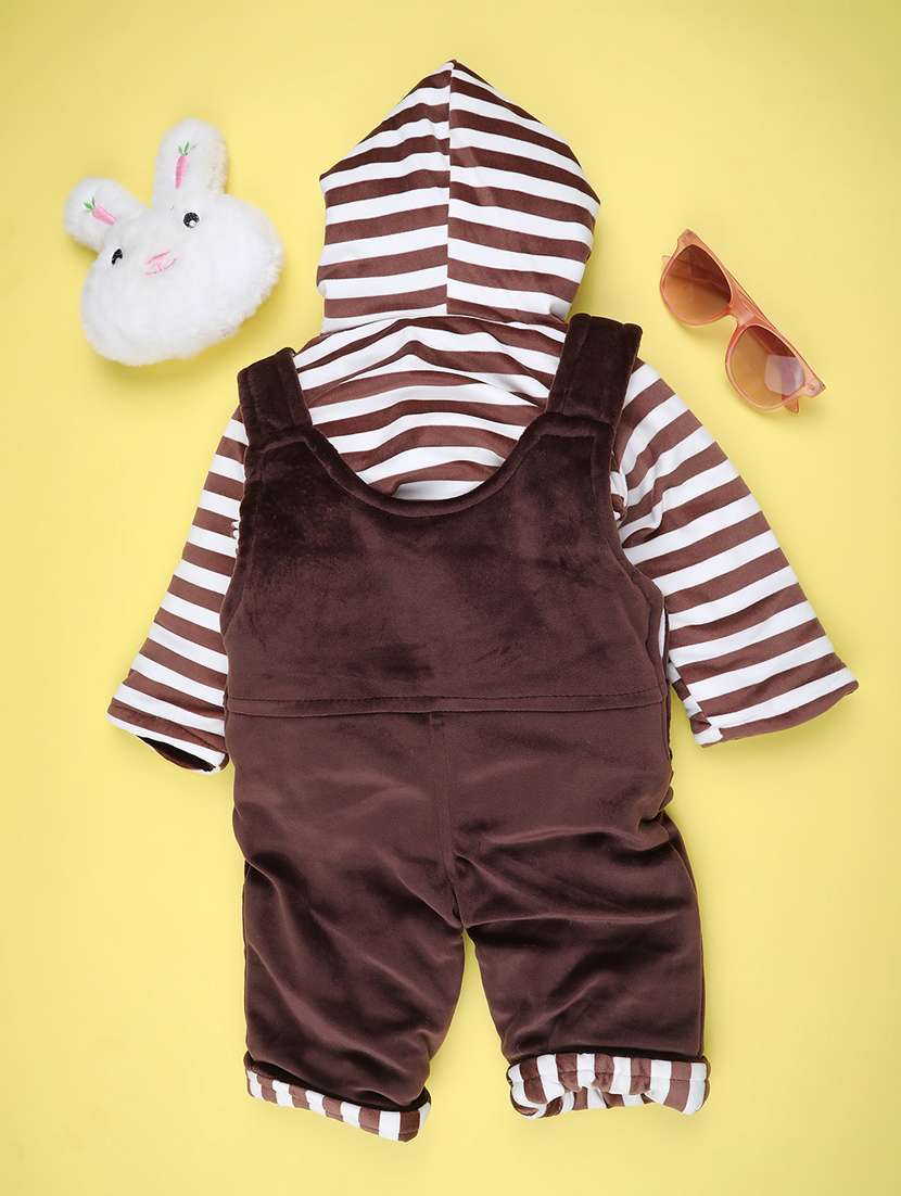 girls striped long sleeve winterwear dungaree set - 22217598 -  Standard Image - 1