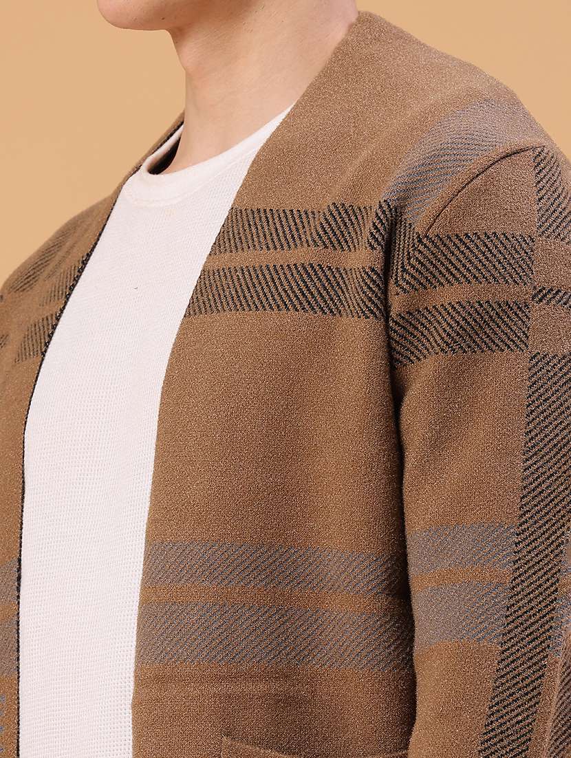 men self design long sleeve regular fit cardigan - 22217627 -  Standard Image - 4