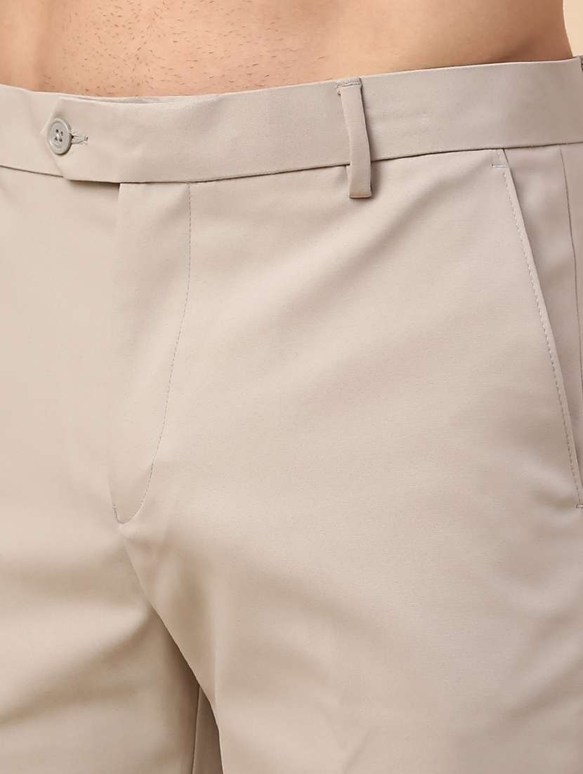 men solid mid rise slim fit formal trouser - 22217653 -  Standard Image - 1