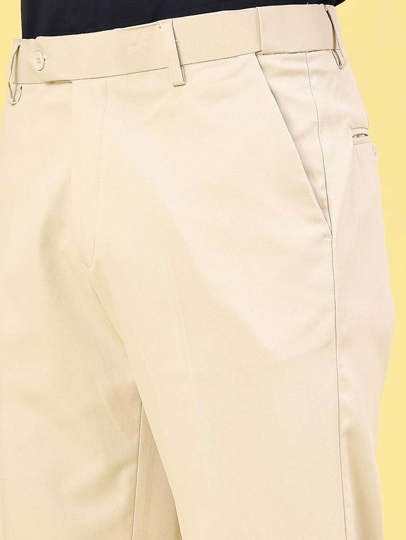 men solid mid rise flat front formal trouser - 22217654 -  Standard Image - 1