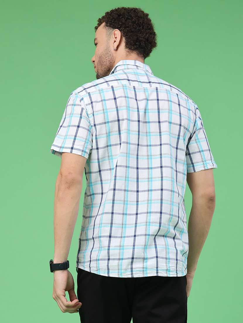 men checkered short sleeve regular fit casual shirt - 22217658 -  Standard Image - 4