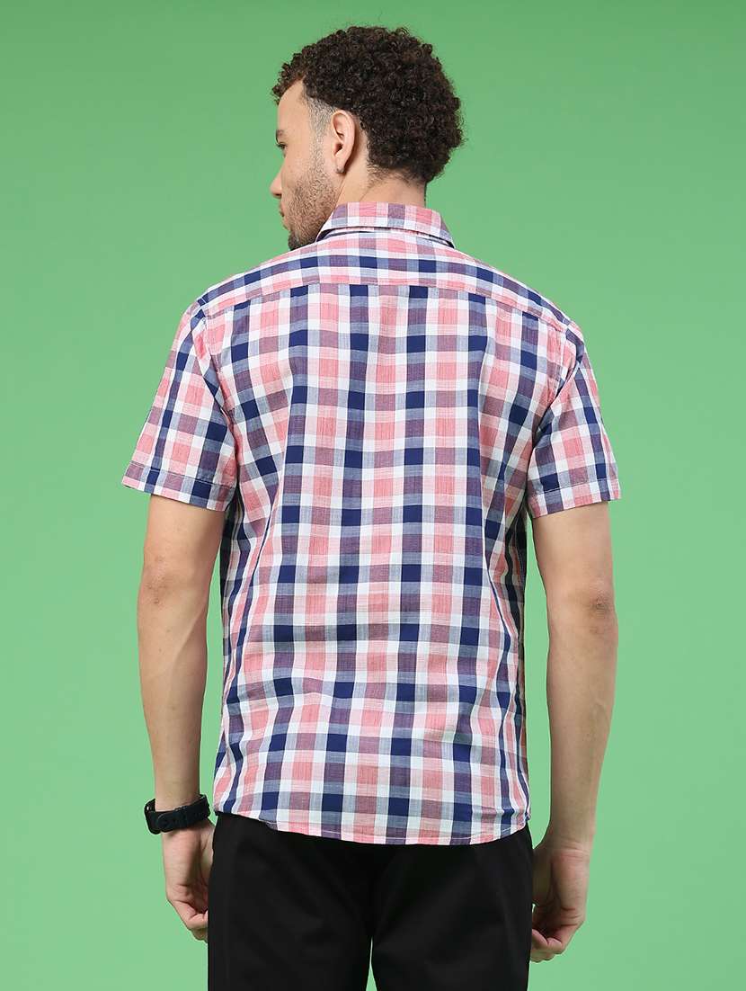 men checkered short sleeve regular fit casual shirt - 22217659 -  Standard Image - 4
