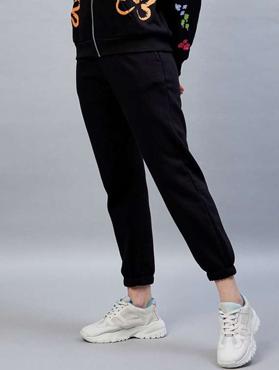 black cotton joggers - 22217670 -  Standard Image - 1