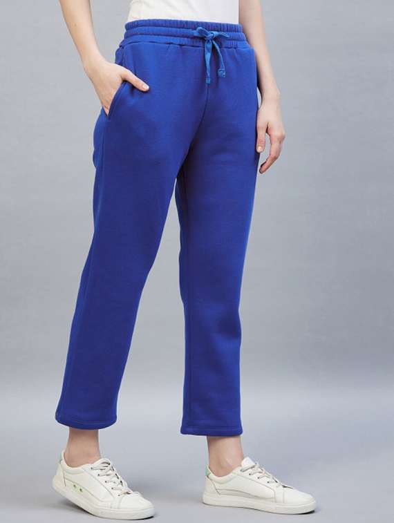 women solid mid rise track pant - 22217674 -  Standard Image - 1