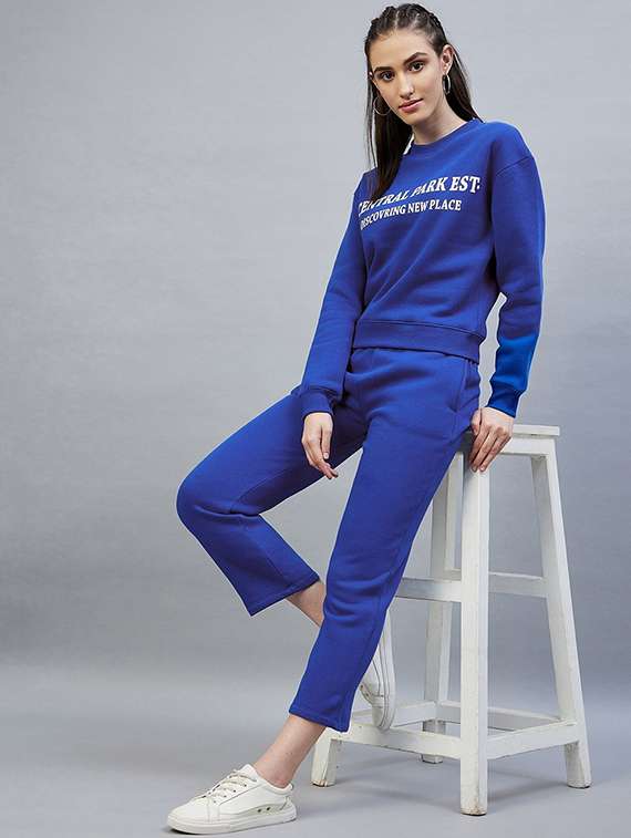 women solid mid rise track pant - 22217674 -  Standard Image - 4