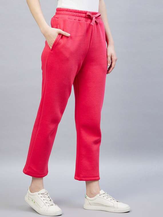 women solid mid rise track pant - 22217675 -  Standard Image - 1