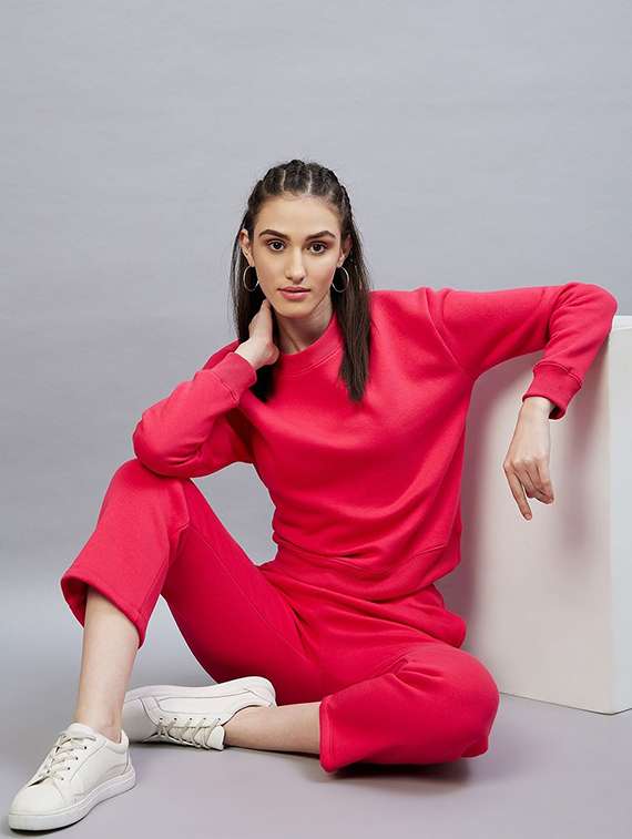 women solid mid rise track pant - 22217675 -  Standard Image - 4