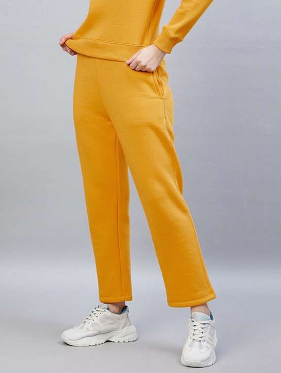 women solid mid rise track pant - 22217677 -  Standard Image - 1