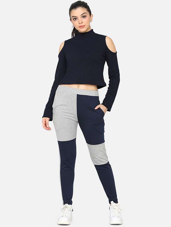 women color blocked mid rise jogger - 22217725 -  Standard Image - 4