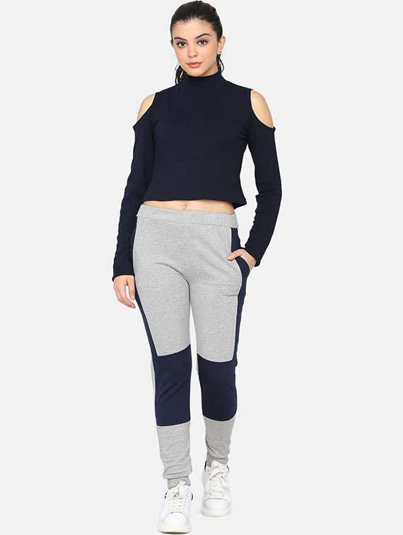 women color blocked mid rise jogger - 22217727 -  Standard Image - 4