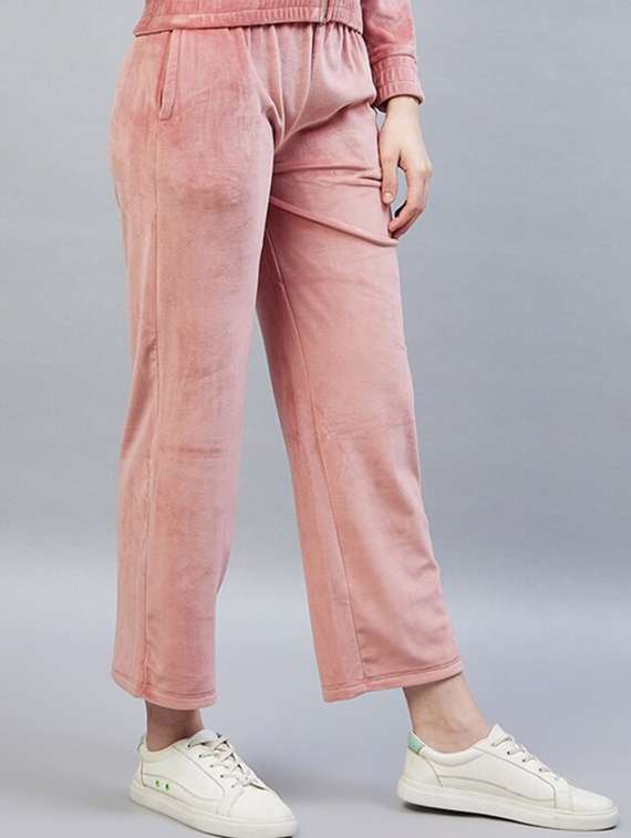 women solid mid rise track pant - 22217731 -  Standard Image - 1