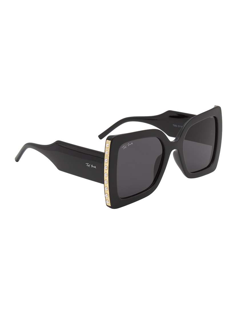 ted smith  women over-sized sunglasses i 100% uv protection i black colour lens - 22217811 -  Standard Image - 4