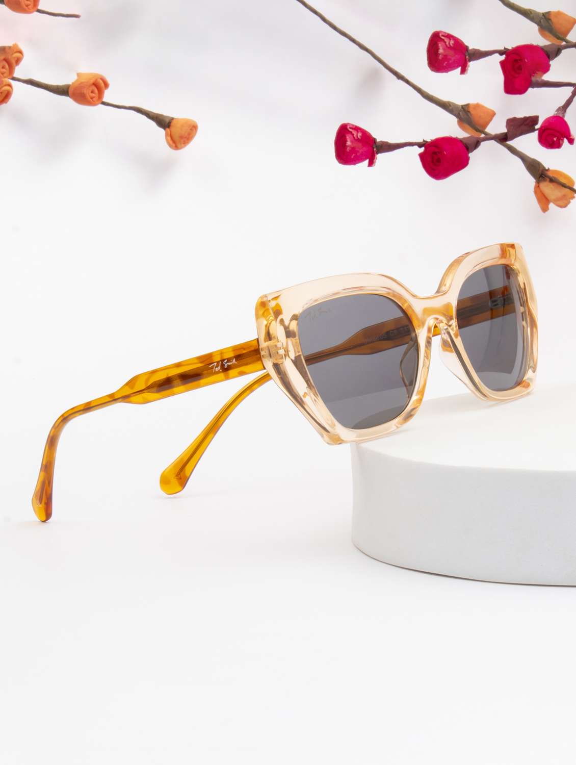 ted smith  women cat-eye sunglasses  uv protection 