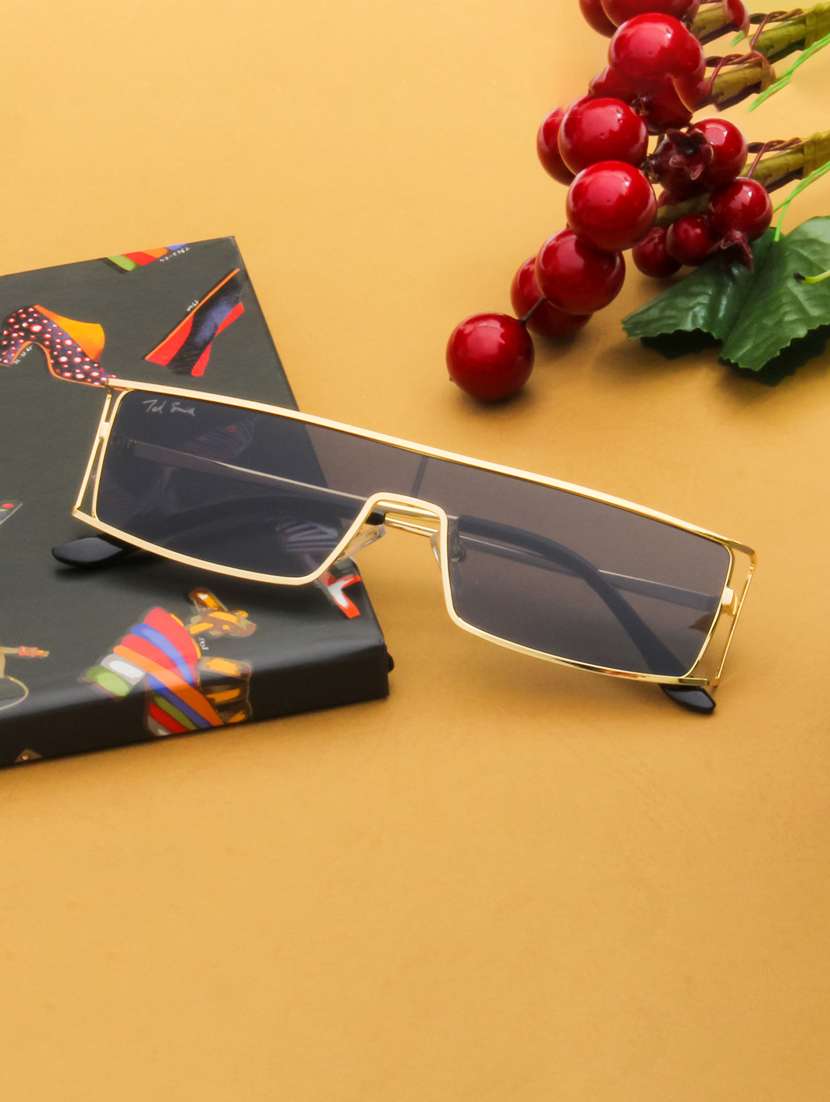 ted smith unisex shield sunglasses i 100% uv protection  i  black colour lens