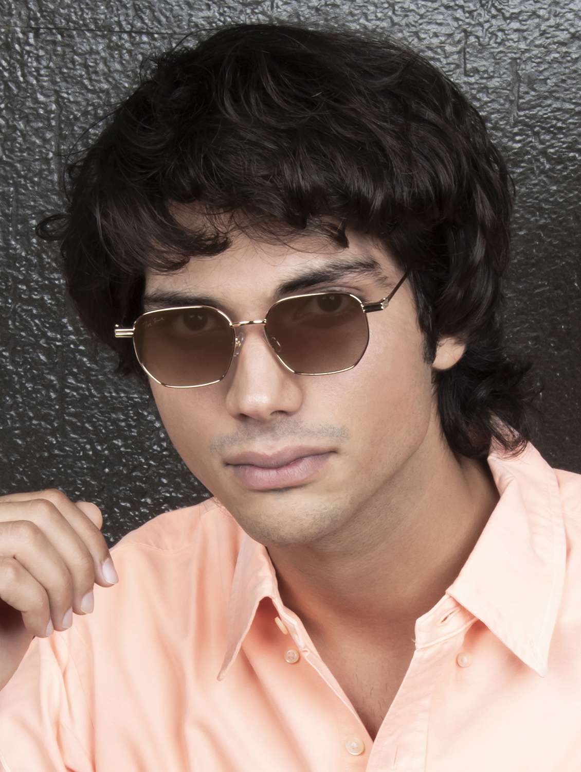 ted smith unisex hexagon sunglasses i 100% uv protection  i  brown colour lens - 22217829 -  Standard Image - 6