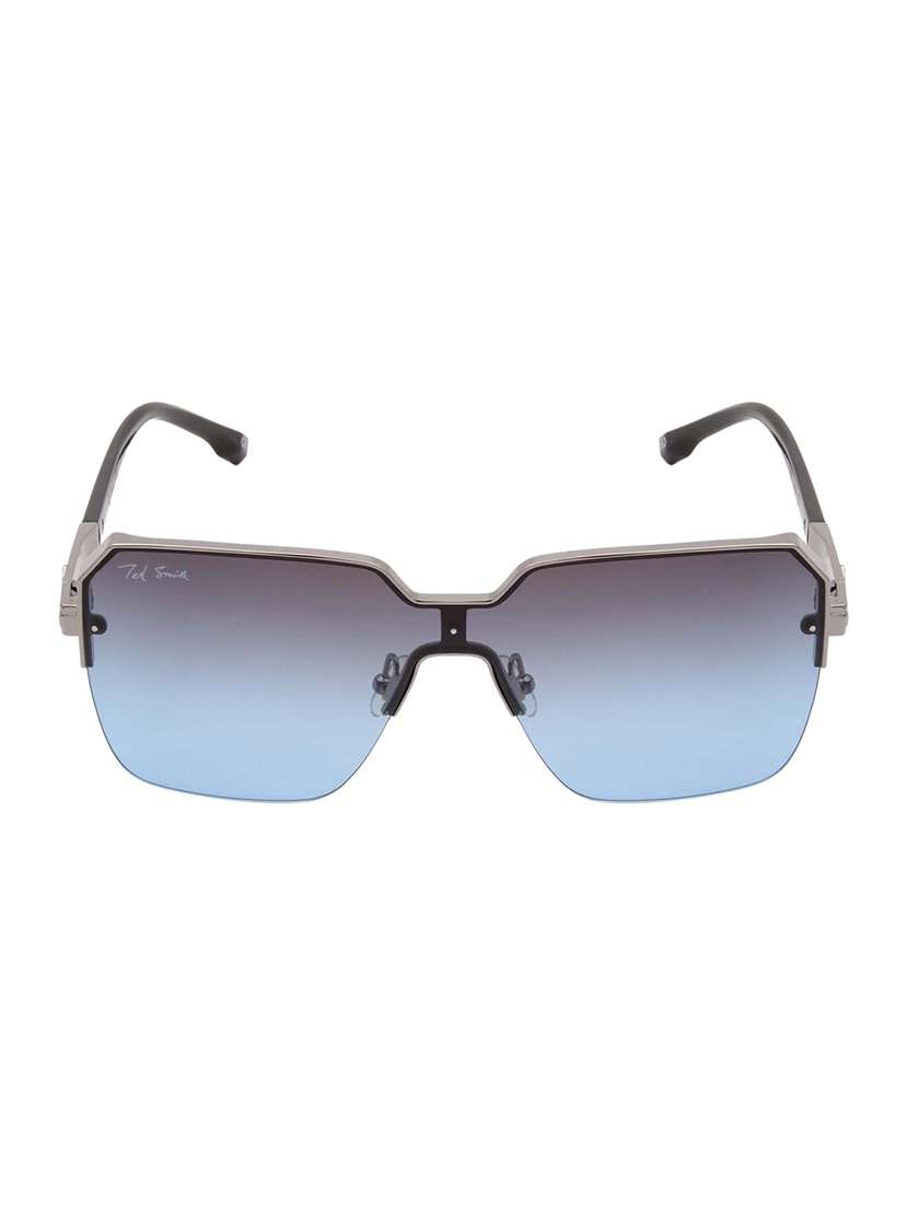 ted smith unisex square sunglasses i 100% uv protection  i  grey blue colour lens - 22217833 -  Standard Image - 1
