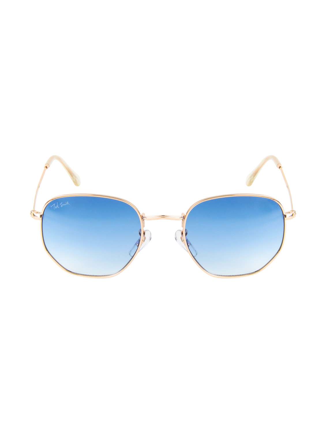 ted smith unisex hexagnal sunglasses i 100% uv protection  i  blue graded colour lens - 22217842 -  Standard Image - 1