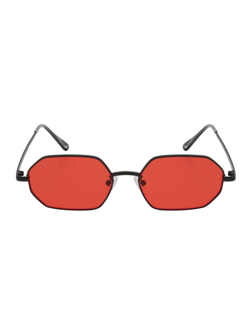 ted smith unisex hexogan sunglasses i 100% uv protection  i  red colour lens - 22217855 -  Standard Image - 1