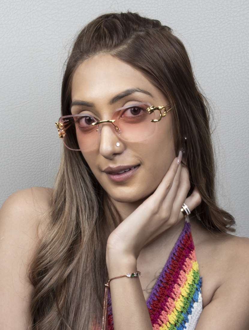 ted smith unisex wayfarer sunglasses i 100% uv protection  i  pink colour lens - 22217857 -  Standard Image - 6