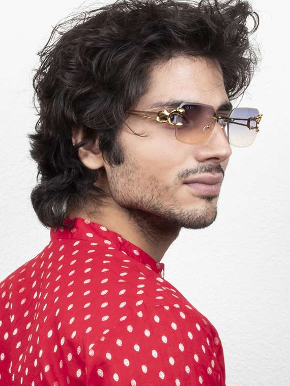 ted smith unisex wayfarer sunglasses i 100% uv protection  i  blue yellow colour lens - 22217858 -  Standard Image - 6