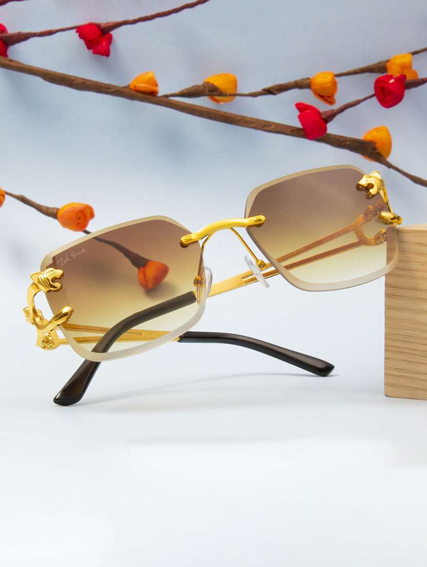 ted smith unisex wayfarer sunglasses i 100% uv protection  i  brown graded colour lens